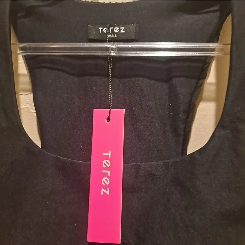 TEREZ PLAID GLITTER ELASTIC RIBBED BLACK SPORTS BRA Small Black/purple